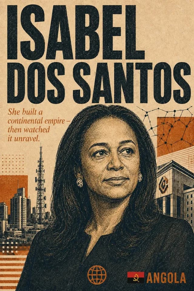 Poster cover for Isabel dos Santos' story.